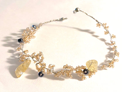 Citrine Pale Pink Bead Bracelet