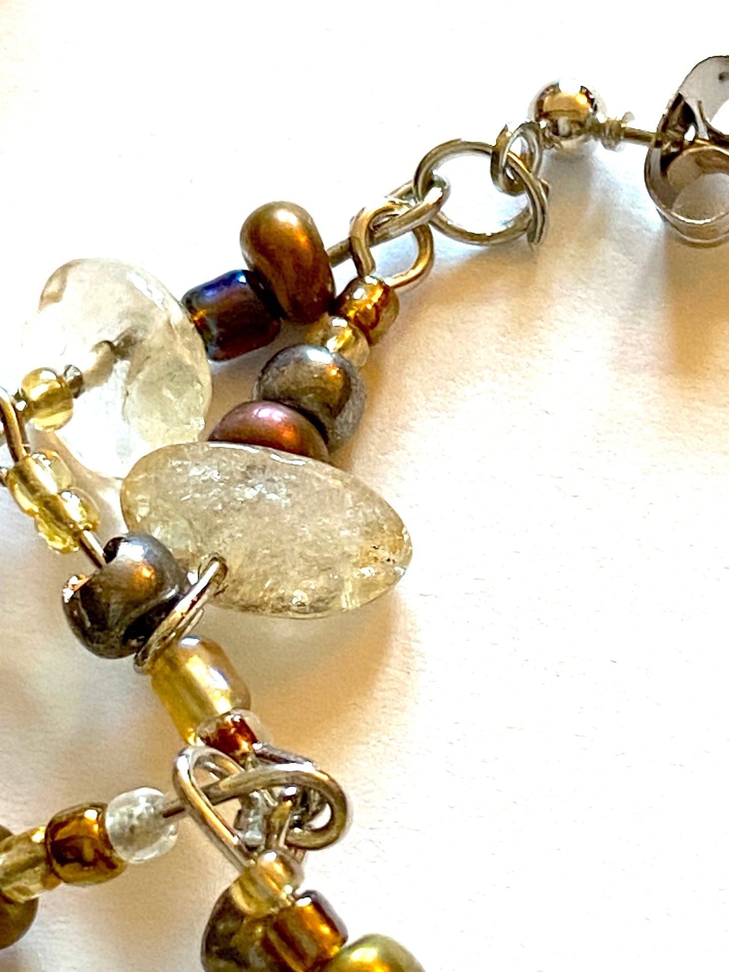 Citrine Bronze Gold Bead Earrings