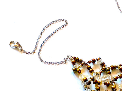 Citrine Gold Bronze Necklace