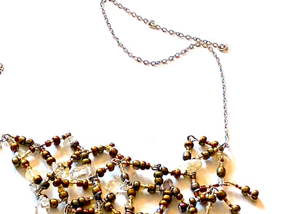 Citrine Gold Bronze Necklace