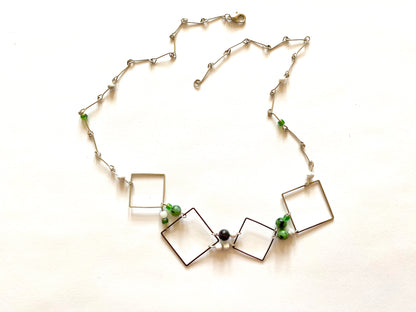 Square Zoisite White Howlite Necklace