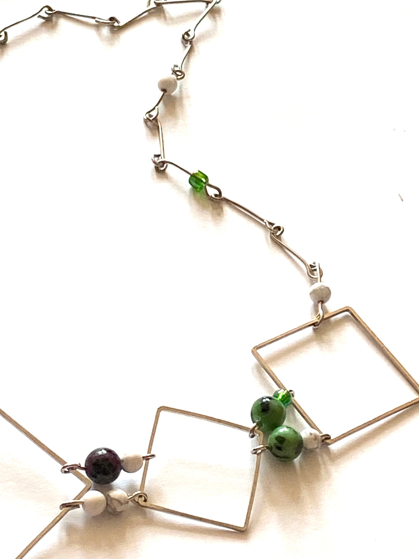 Square Zoisite White Howlite Necklace
