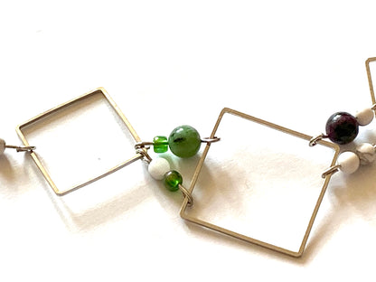 Square Zoisite White Howlite Necklace
