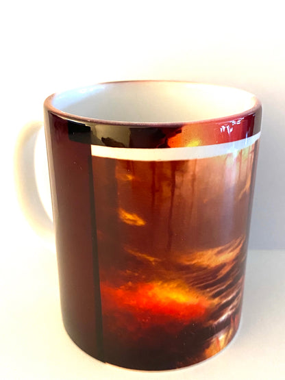 Red Ferns Ceramic Coffee Mug