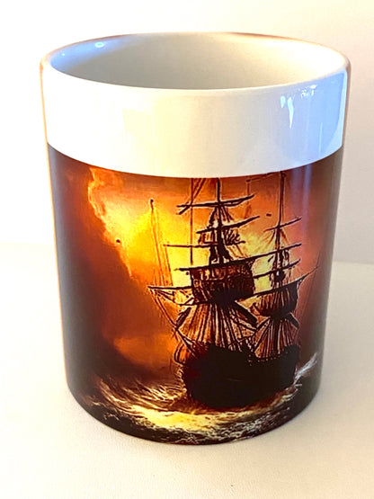 Swirling Ocean Ship Coffee Mug