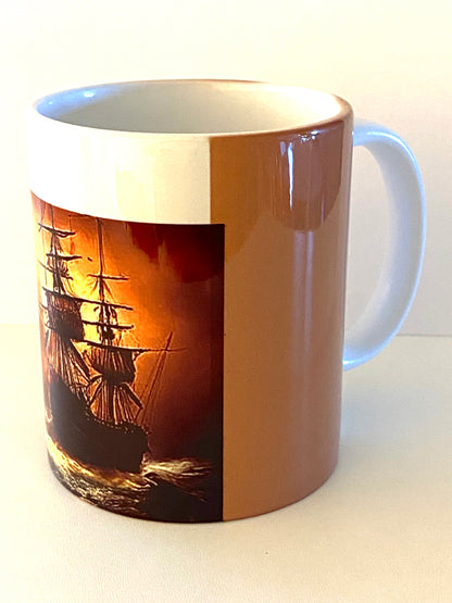 Swirling Ocean Ship Coffee Mug
