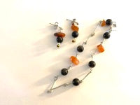 Onyx Red Agate Jewelry Set