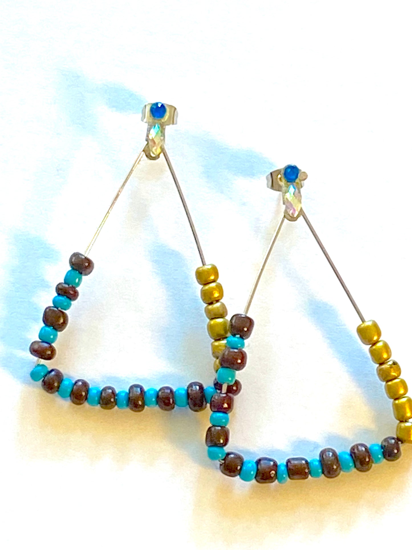 Turquoise Gold Hoops