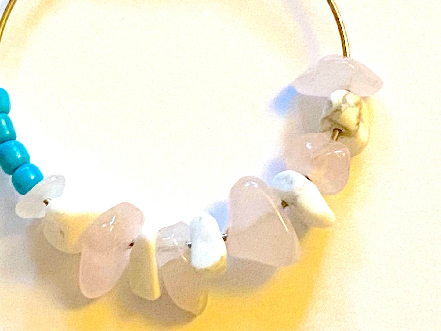 Turquoise White Howlite Hoops