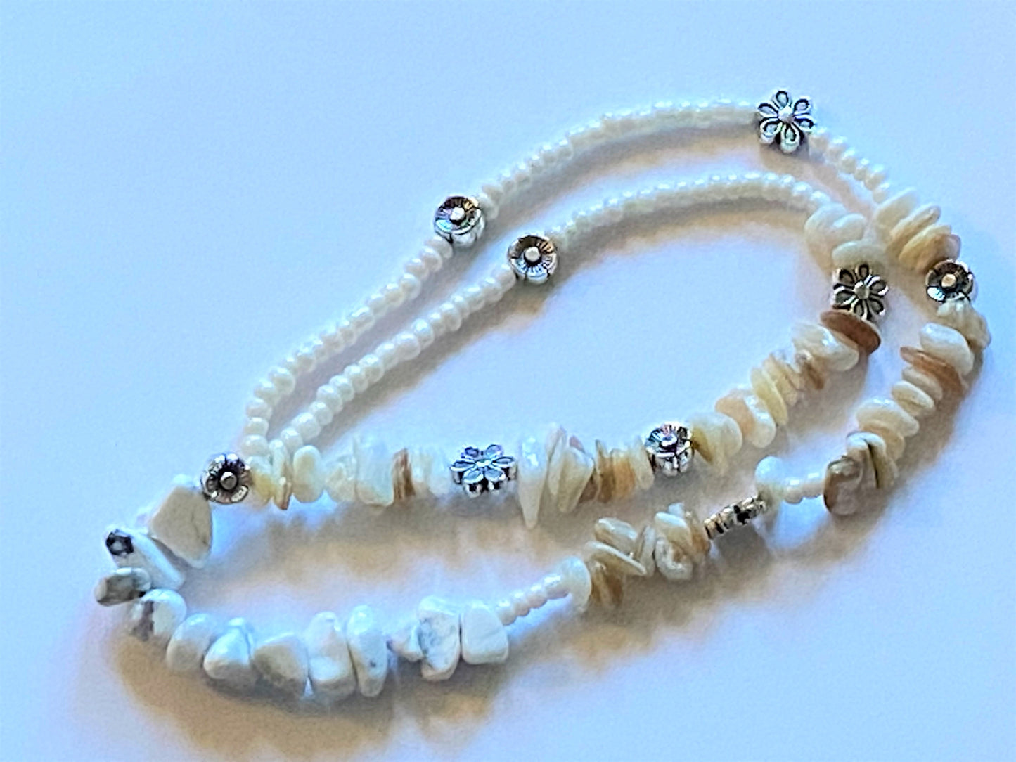 White Coral Howlite Necklace