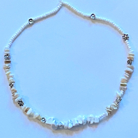 White Coral Howlite Necklace