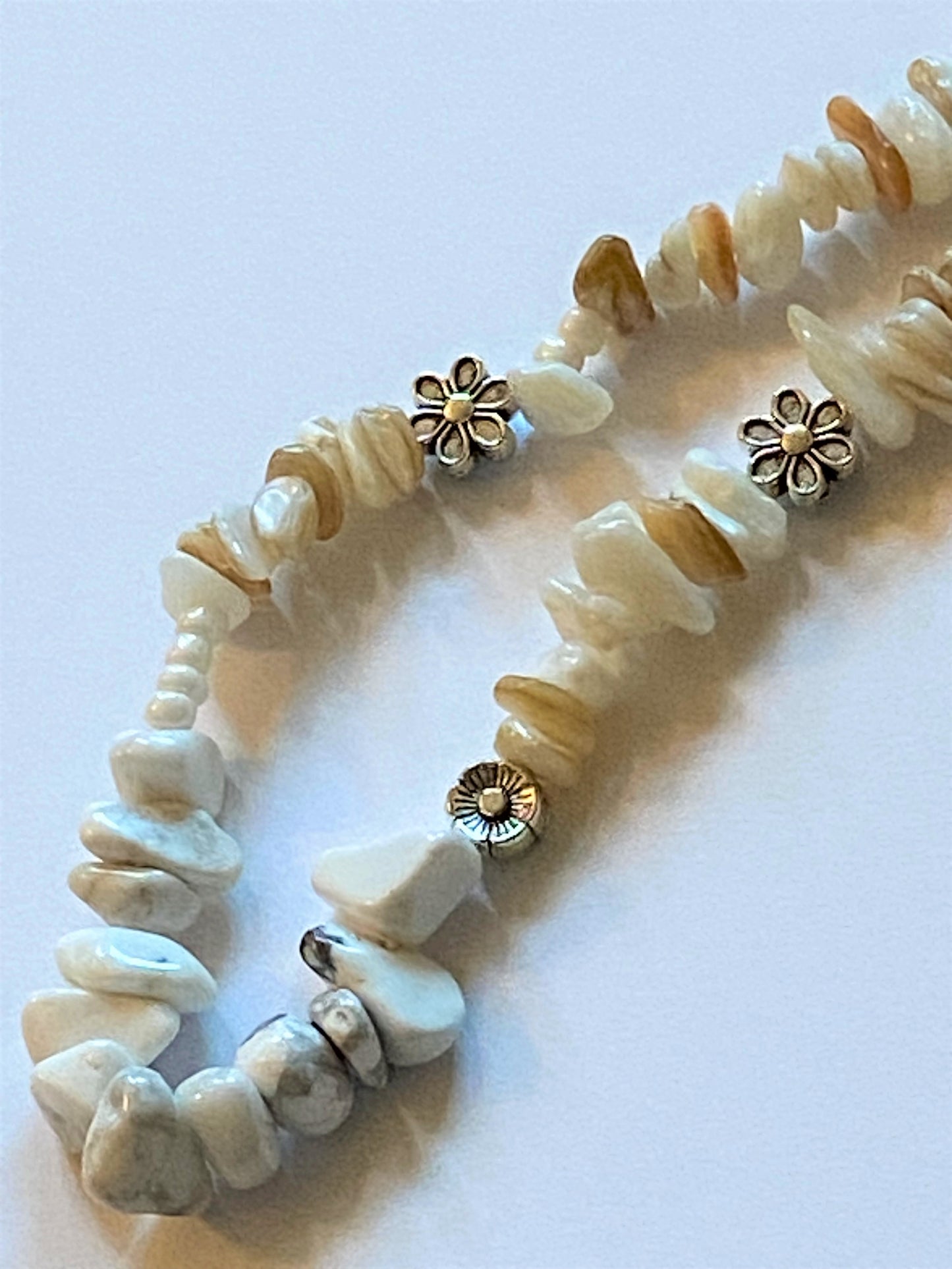 White Coral Howlite Necklace