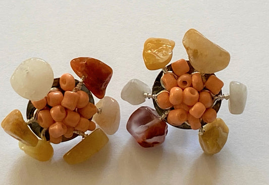 Yellow Aventurine Peach Studs