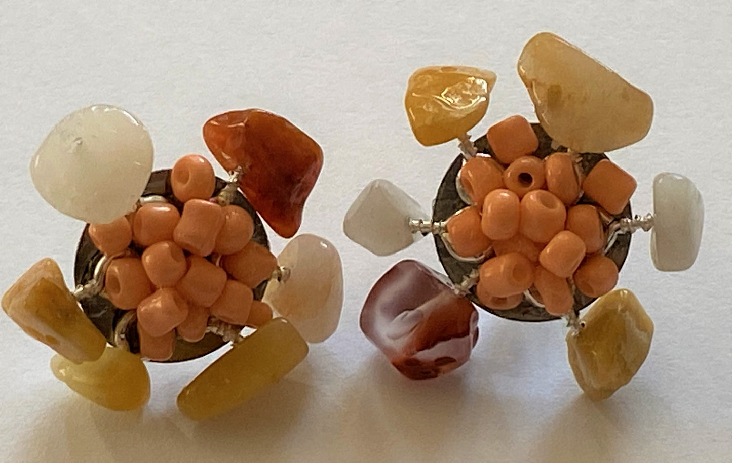 Yellow Aventurine Peach Studs