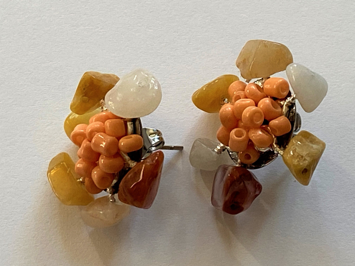 Yellow Aventurine Peach Studs