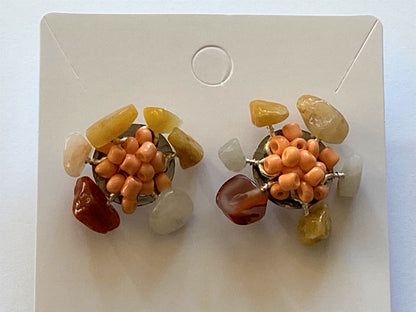 Yellow Aventurine Peach Studs