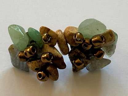 Amazonite Picture Jasper Studs