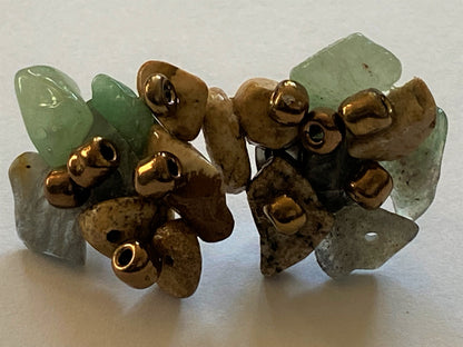 Amazonite Picture Jasper Studs