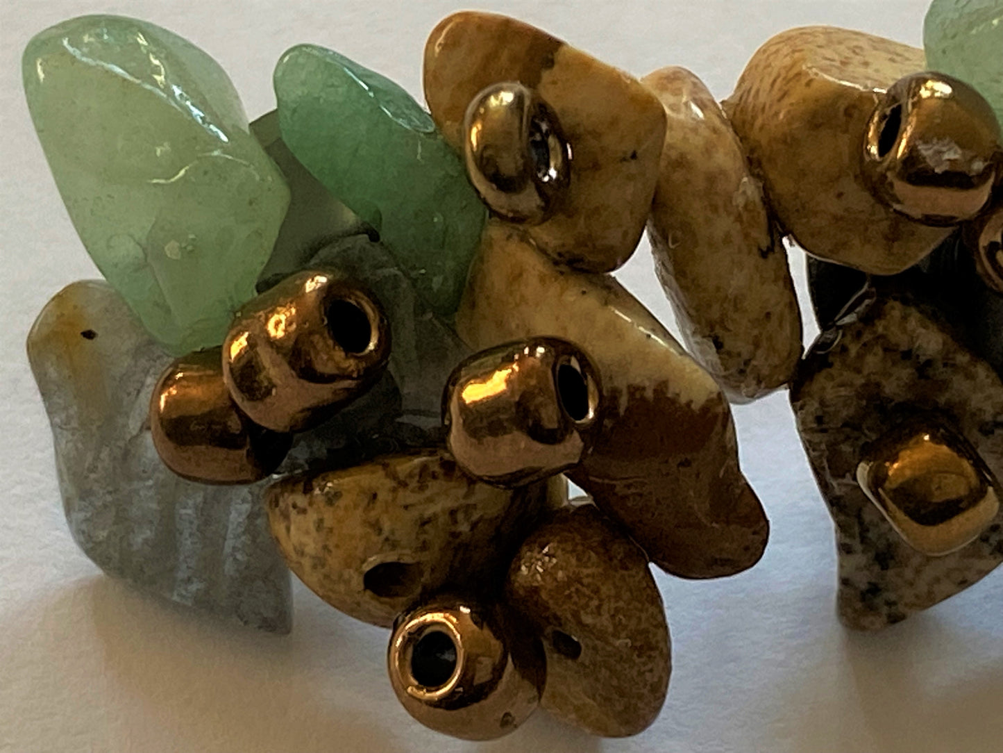 Amazonite Picture Jasper Studs