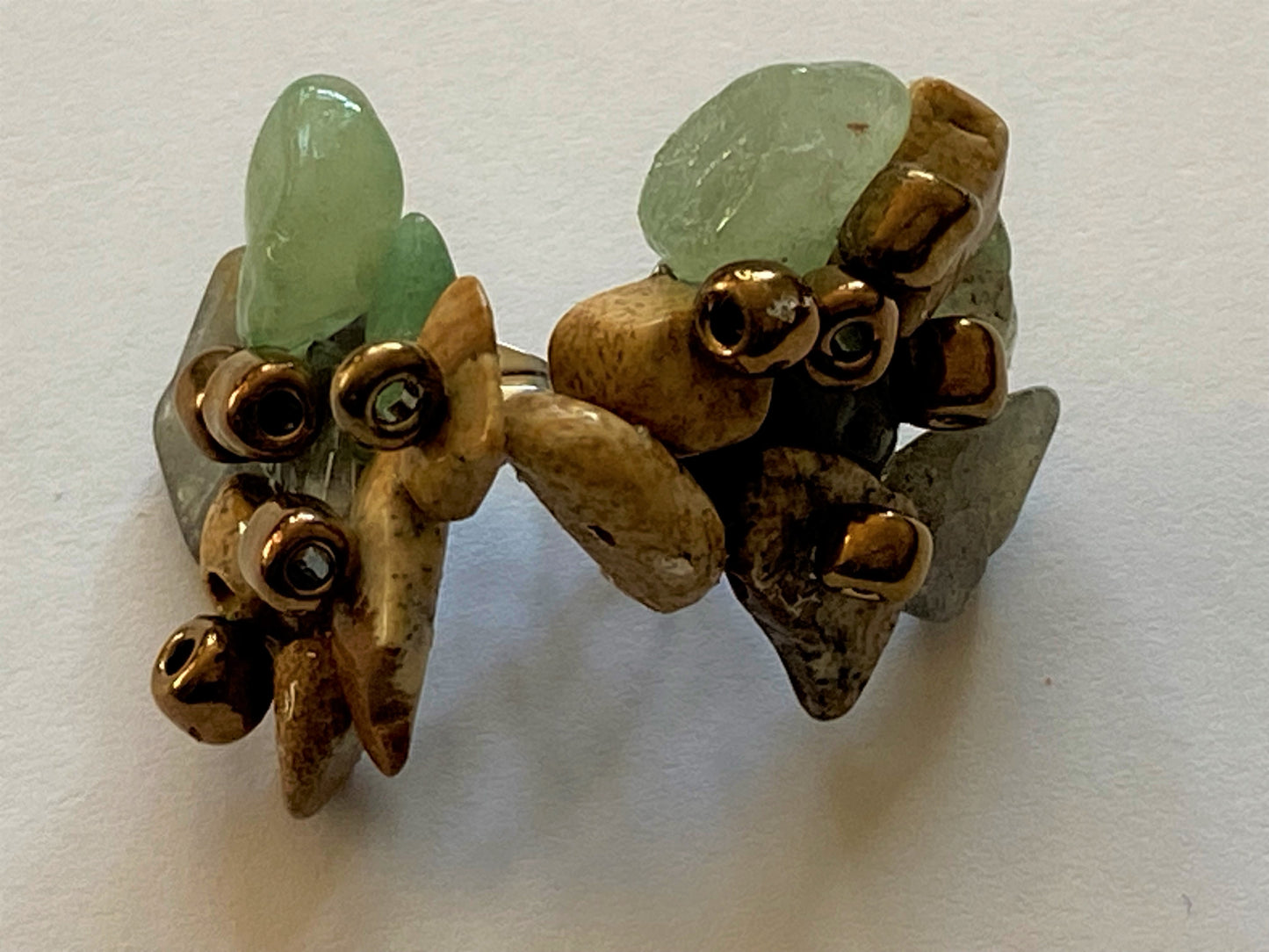 Amazonite Picture Jasper Studs